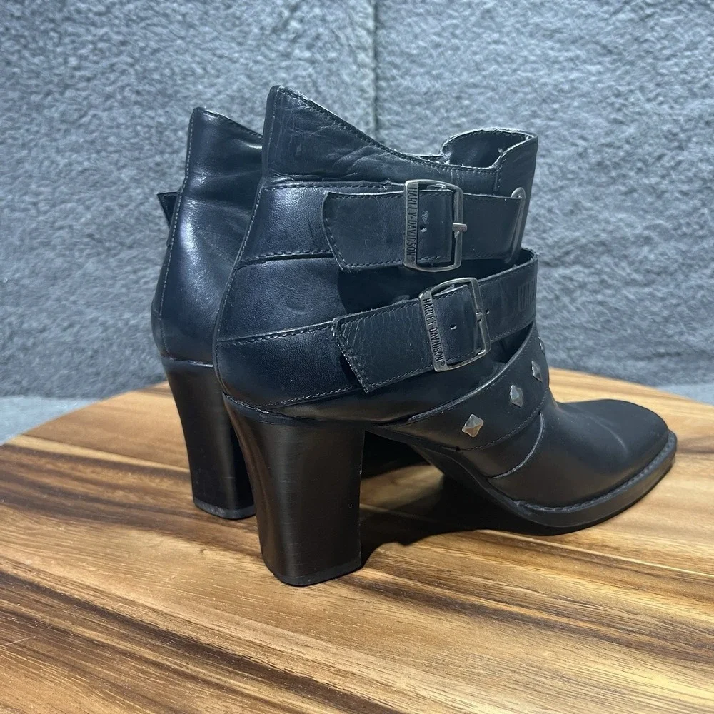 Harley-Davidson Bridgit Shootie Black 4-Inch Boots Inside Zipper D84507 Size 7 - Picture 2 of 13